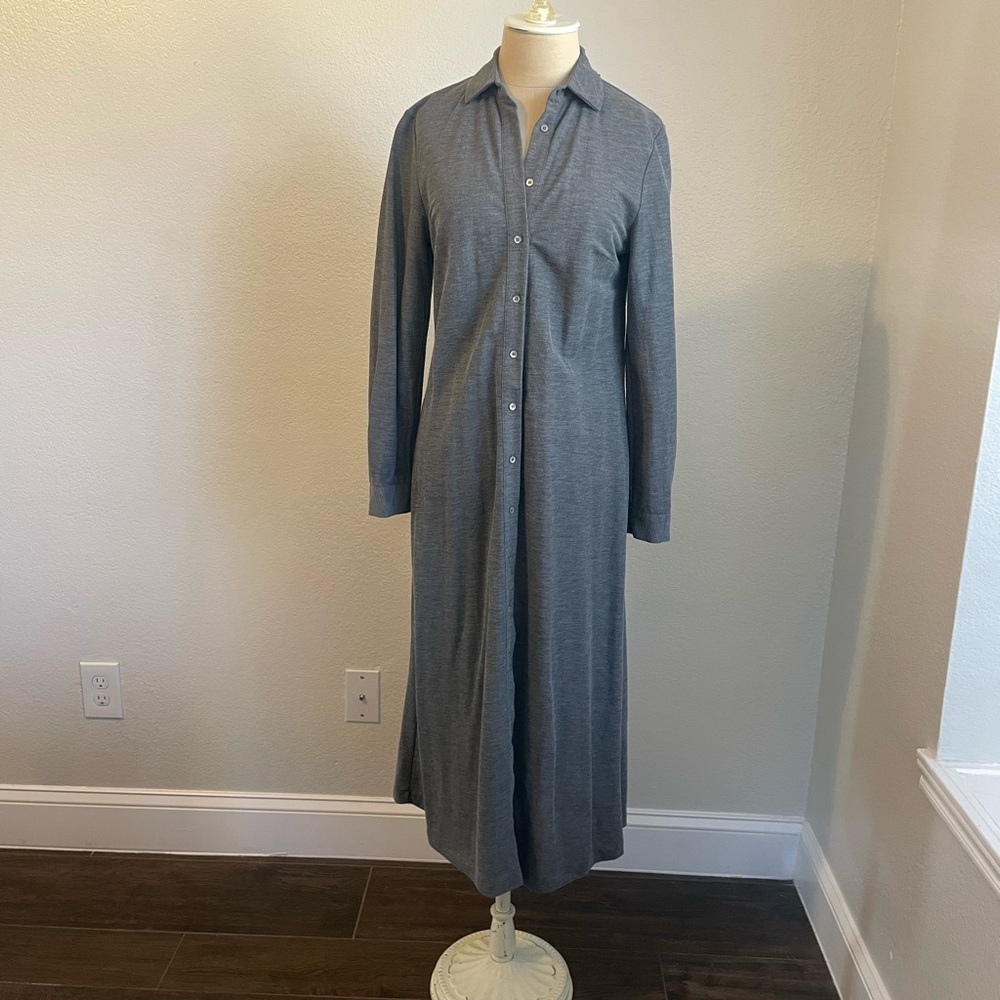 Massimo Dutti Charcoal Long Sleeve Dress